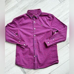 Vineyard Vines Boys Blue/Red Checked Button Down Shirt - size M
